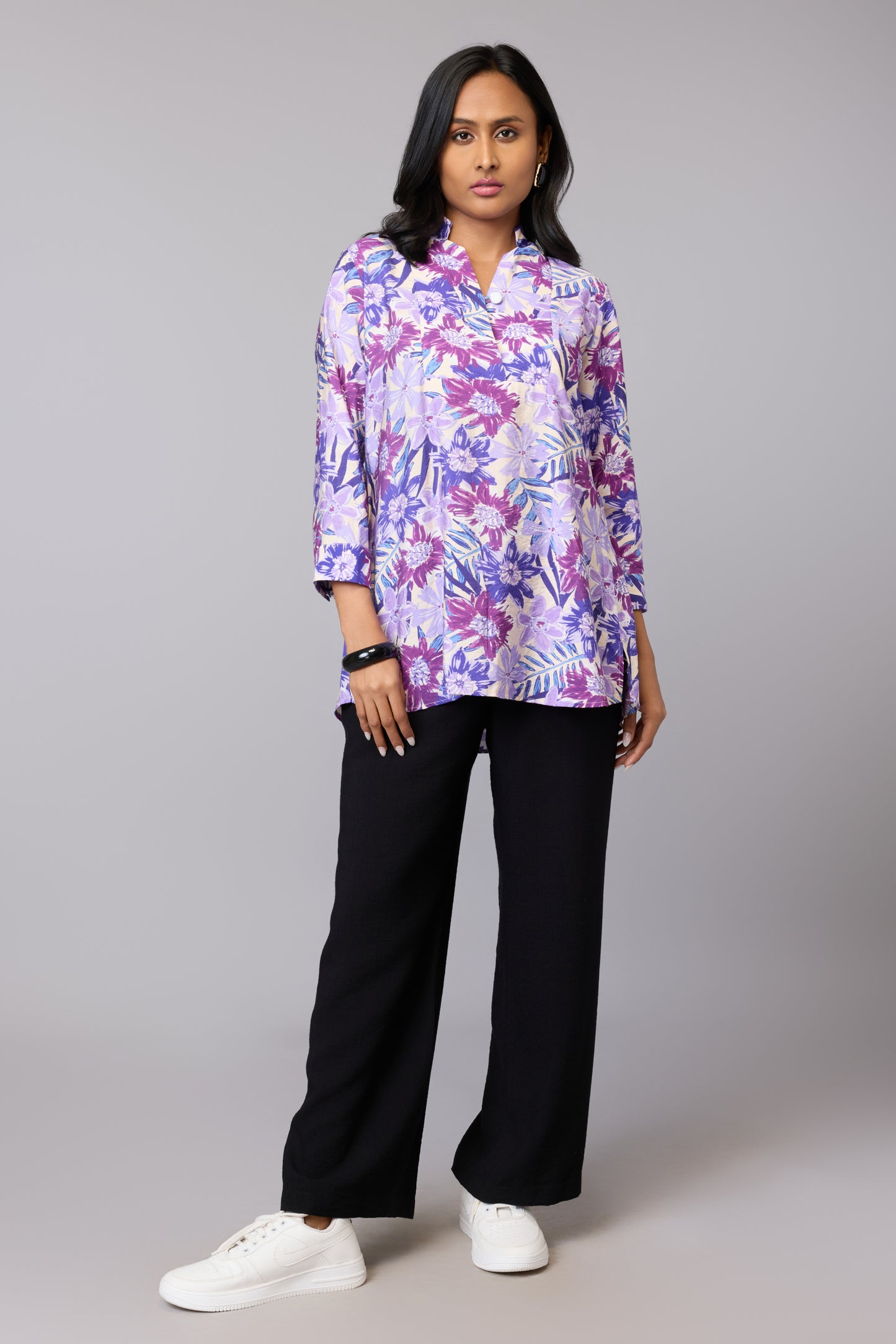 Purple Bloom Longline Top