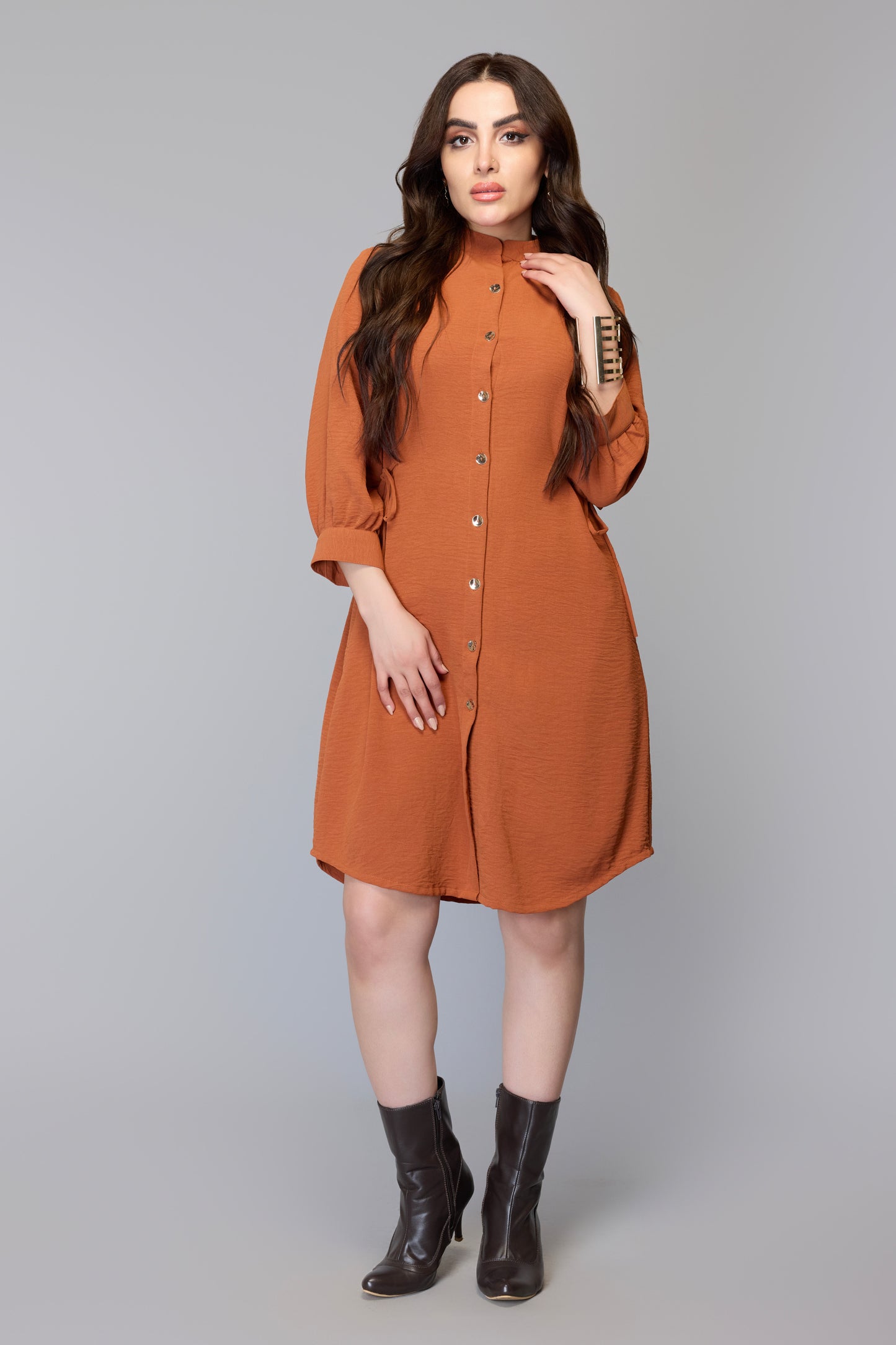 Terracotta Ease Shirt Dress