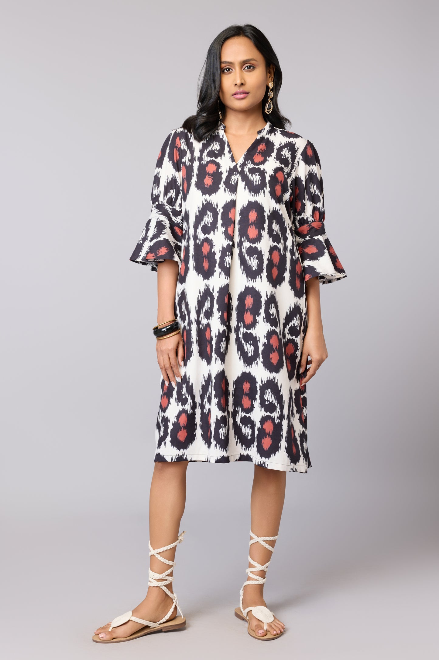 Inky Ikat Elegance Dress