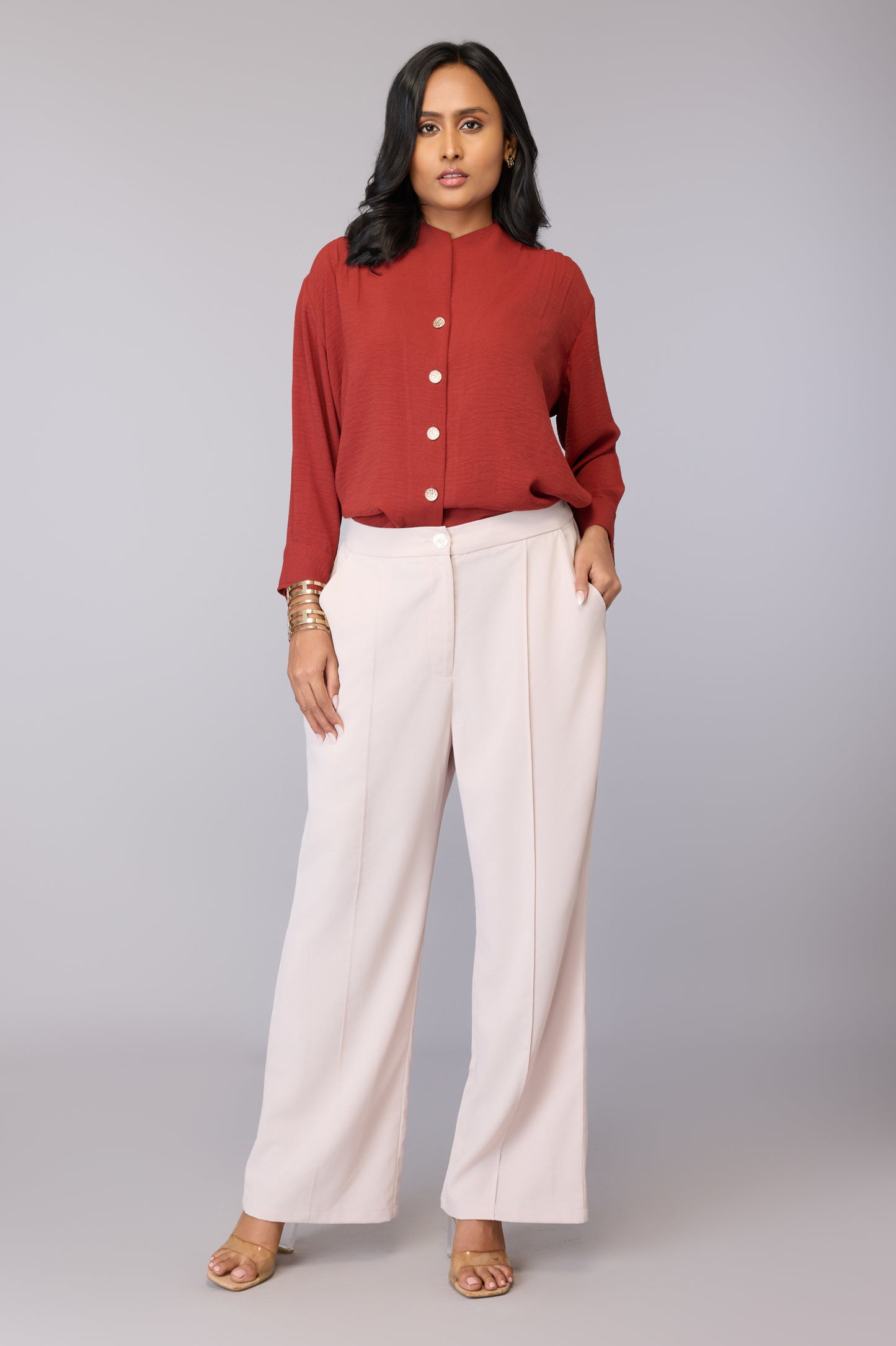 Blush Grace Wide-Leg Trouser