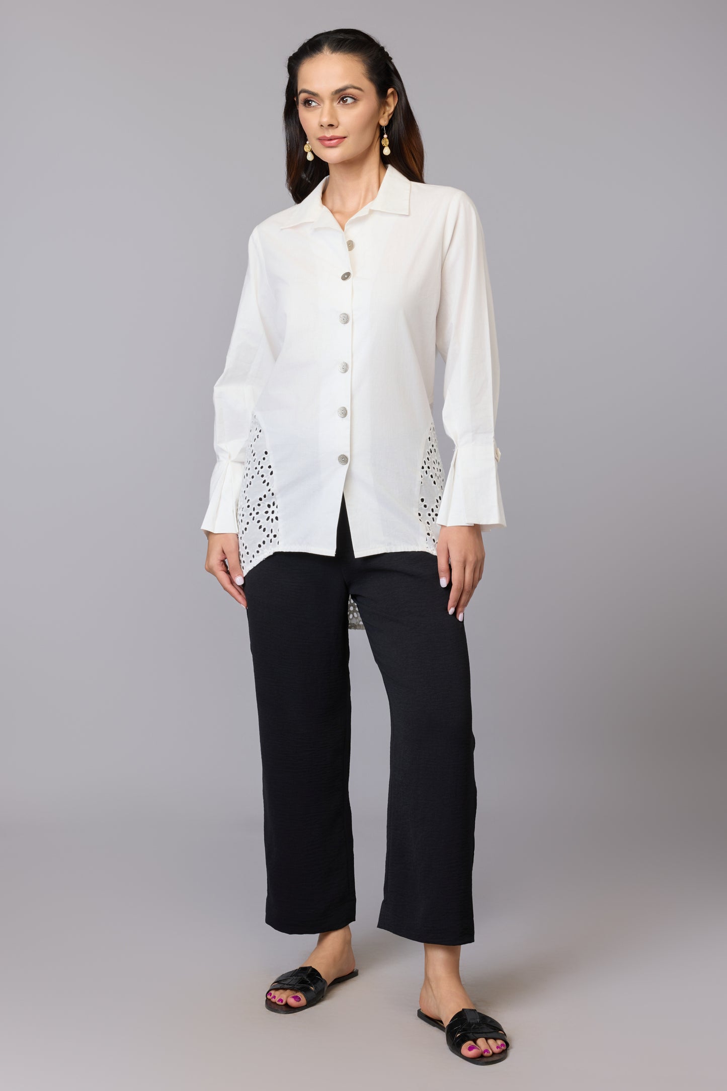White Elegance Schiffli Tunic