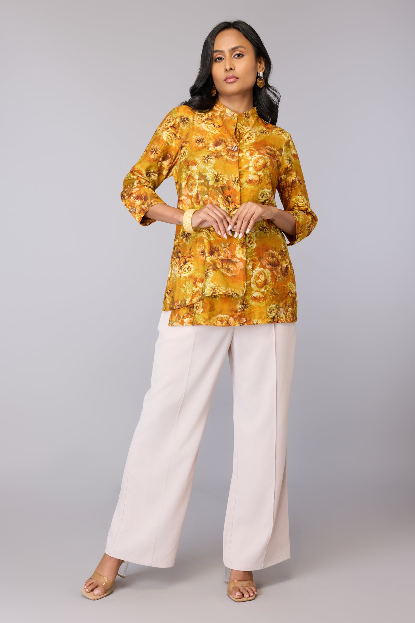 Radiant Yellow Floral Tunic