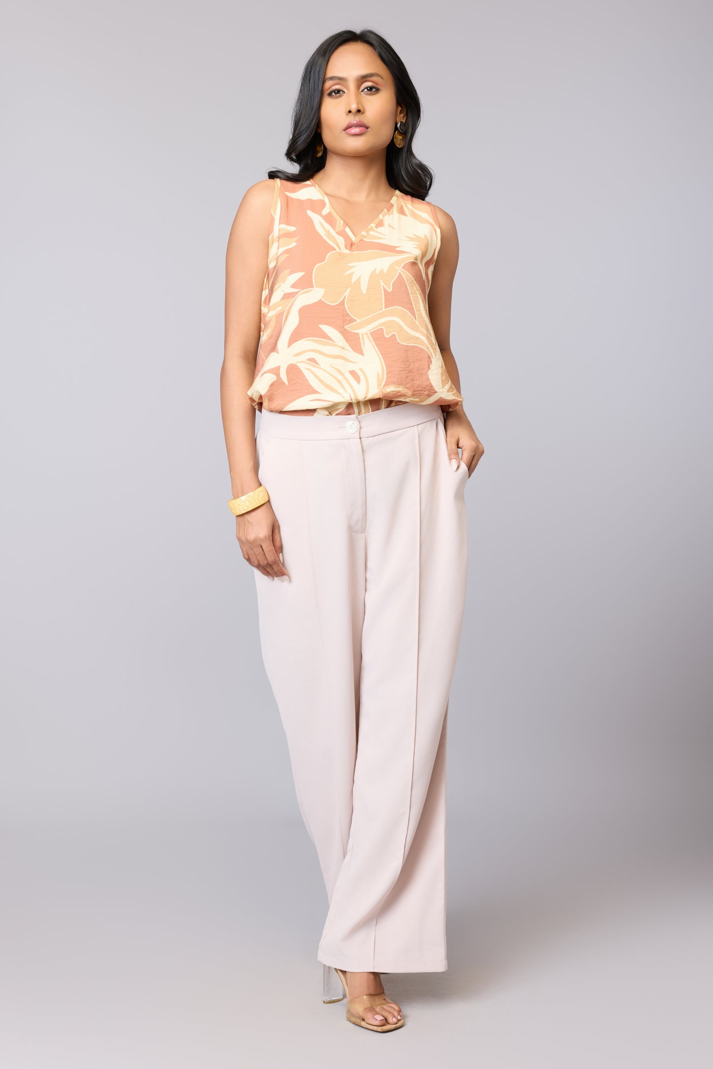 Wild Leaf V-Neck Top