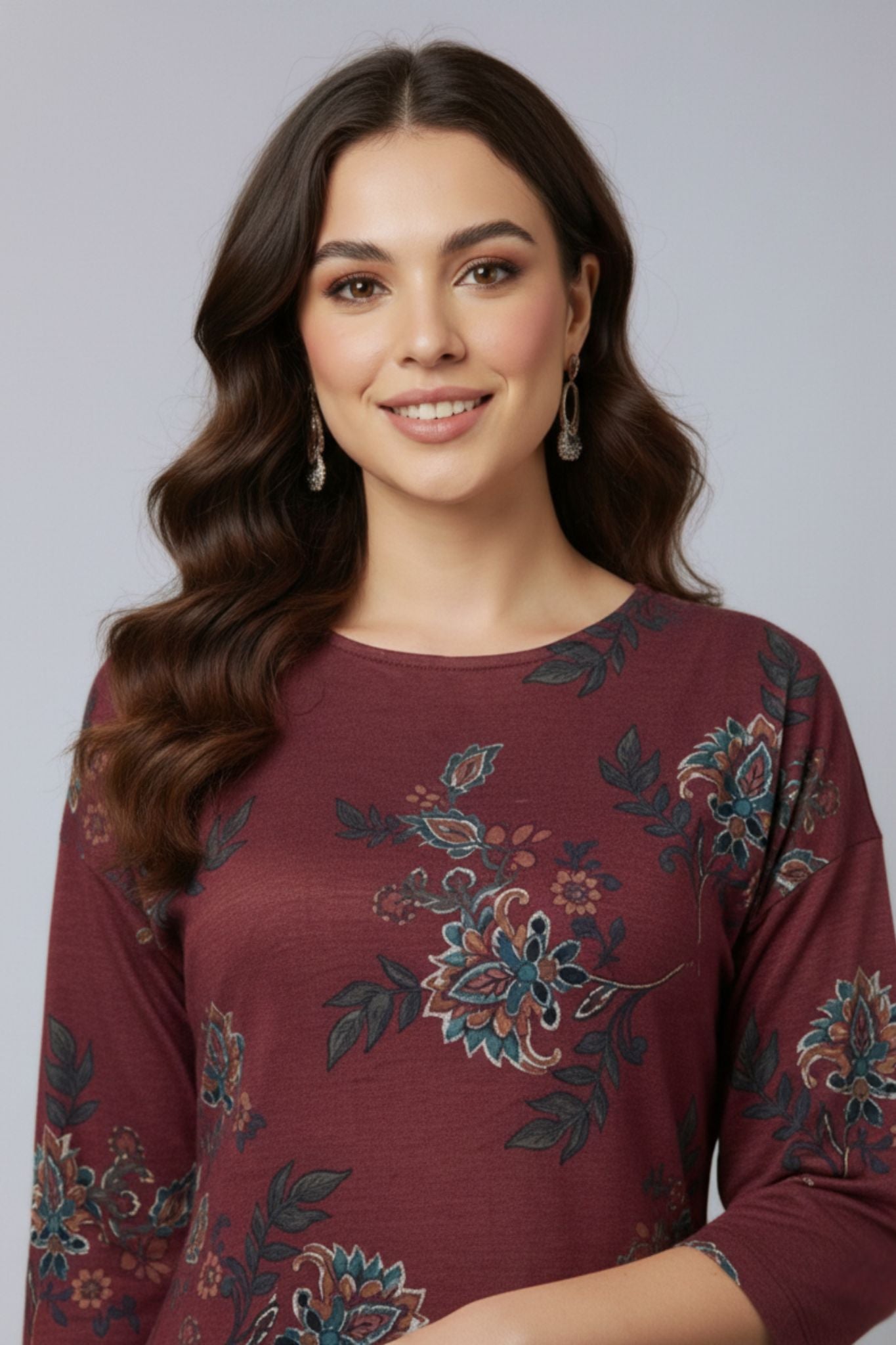 Ishani's Floral Button Knit Dress
