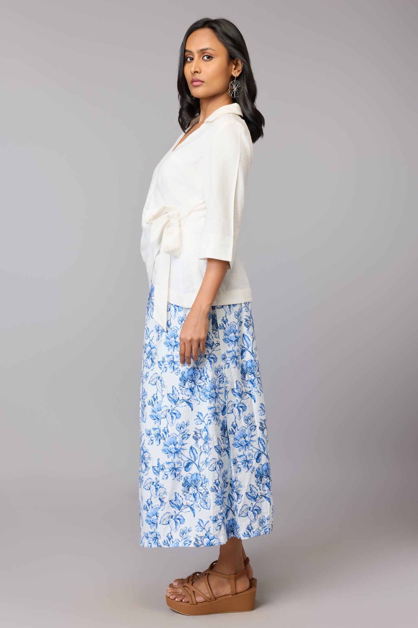 Mira’s White Wrap-Front Top