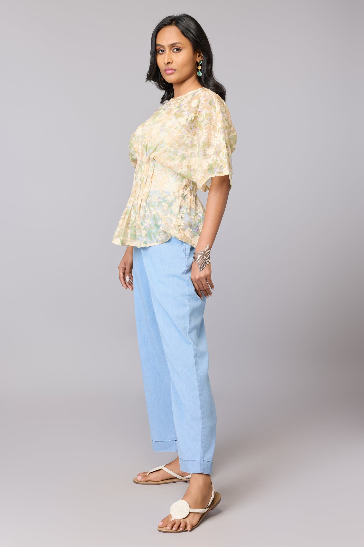 Vanilla Drape Floral Top