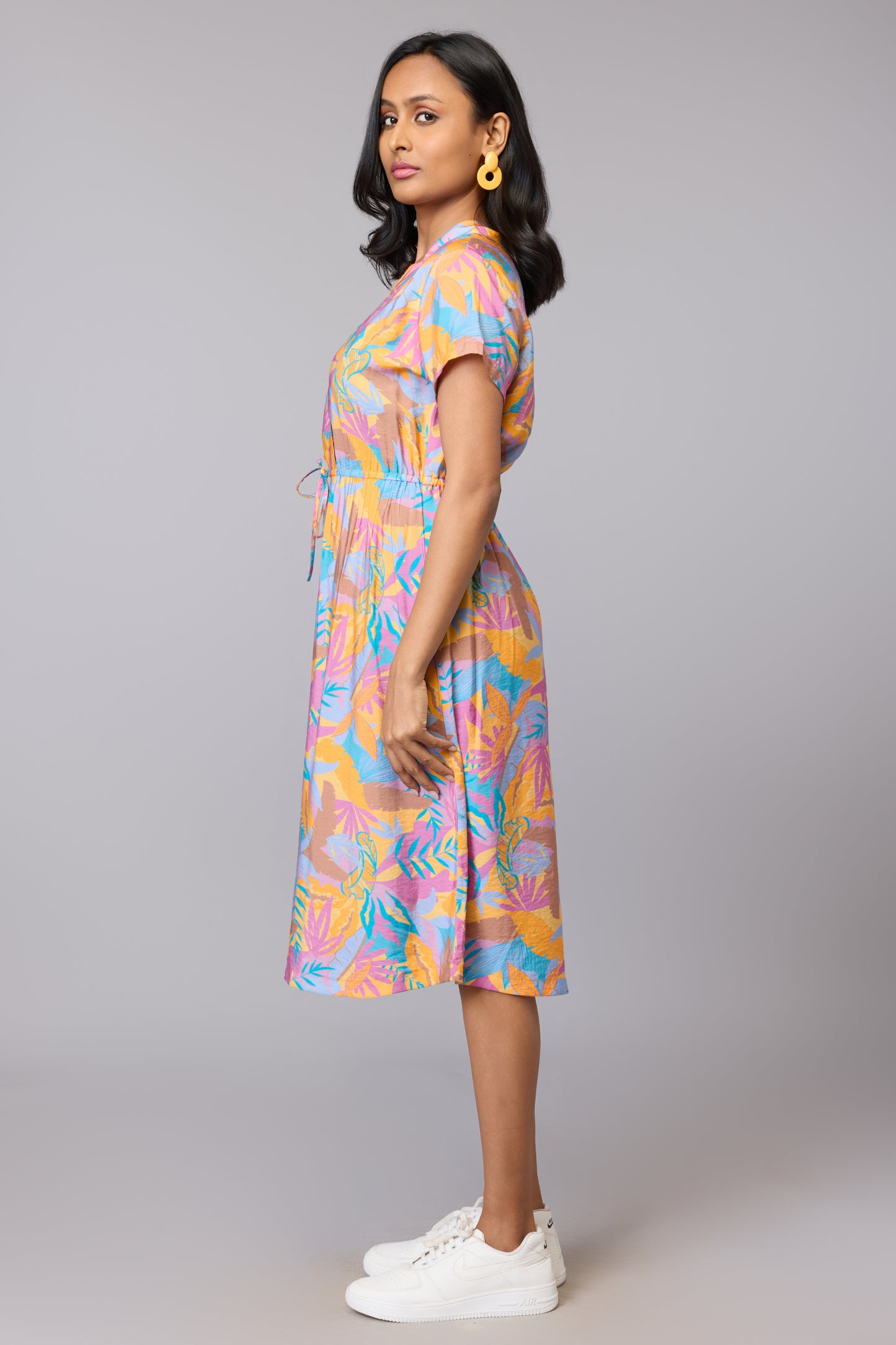 Sunset Glow V-Neck Dress