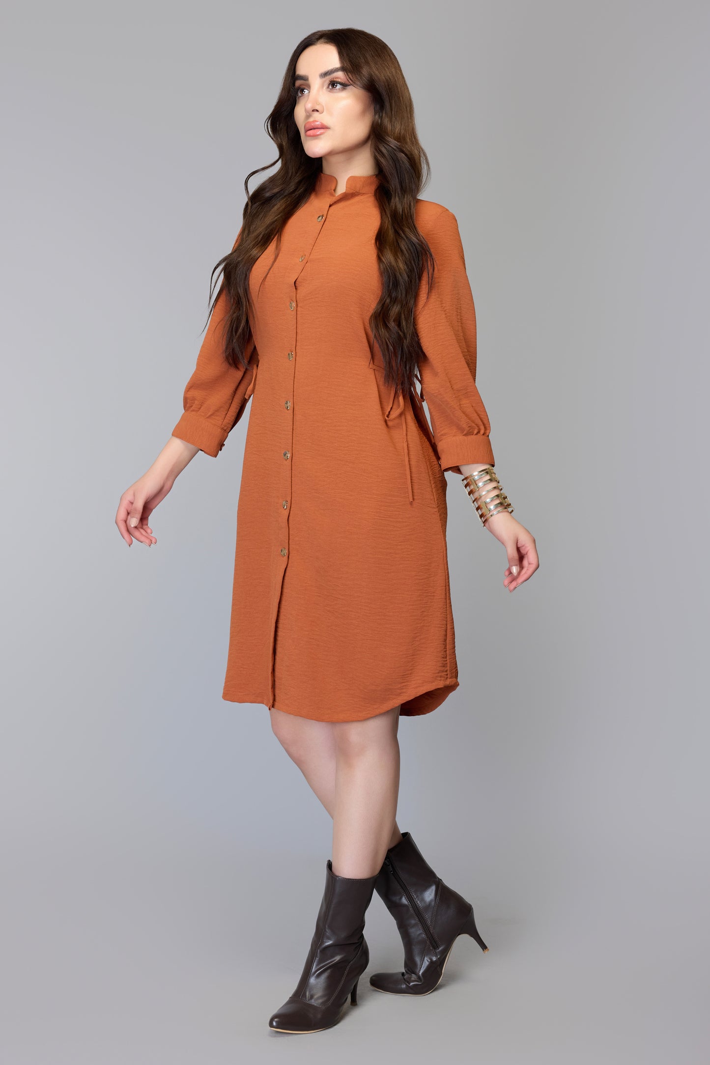 Terracotta Ease Shirt Dress