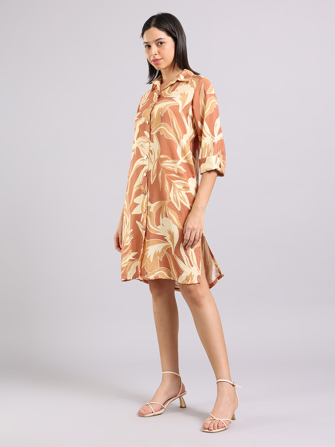 Tropical Sand Long Shirt Dress