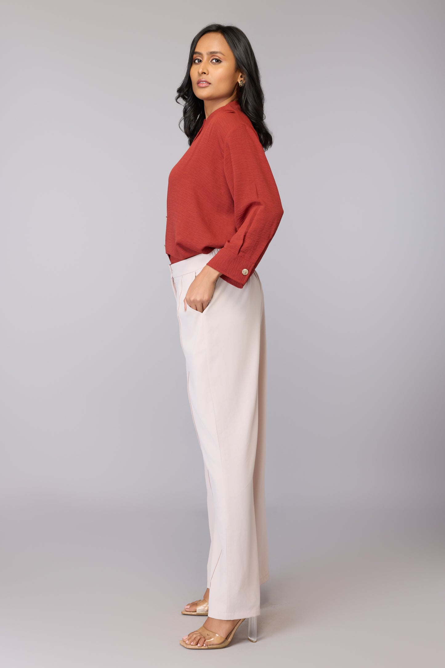 Blush Grace Wide-Leg Trouser
