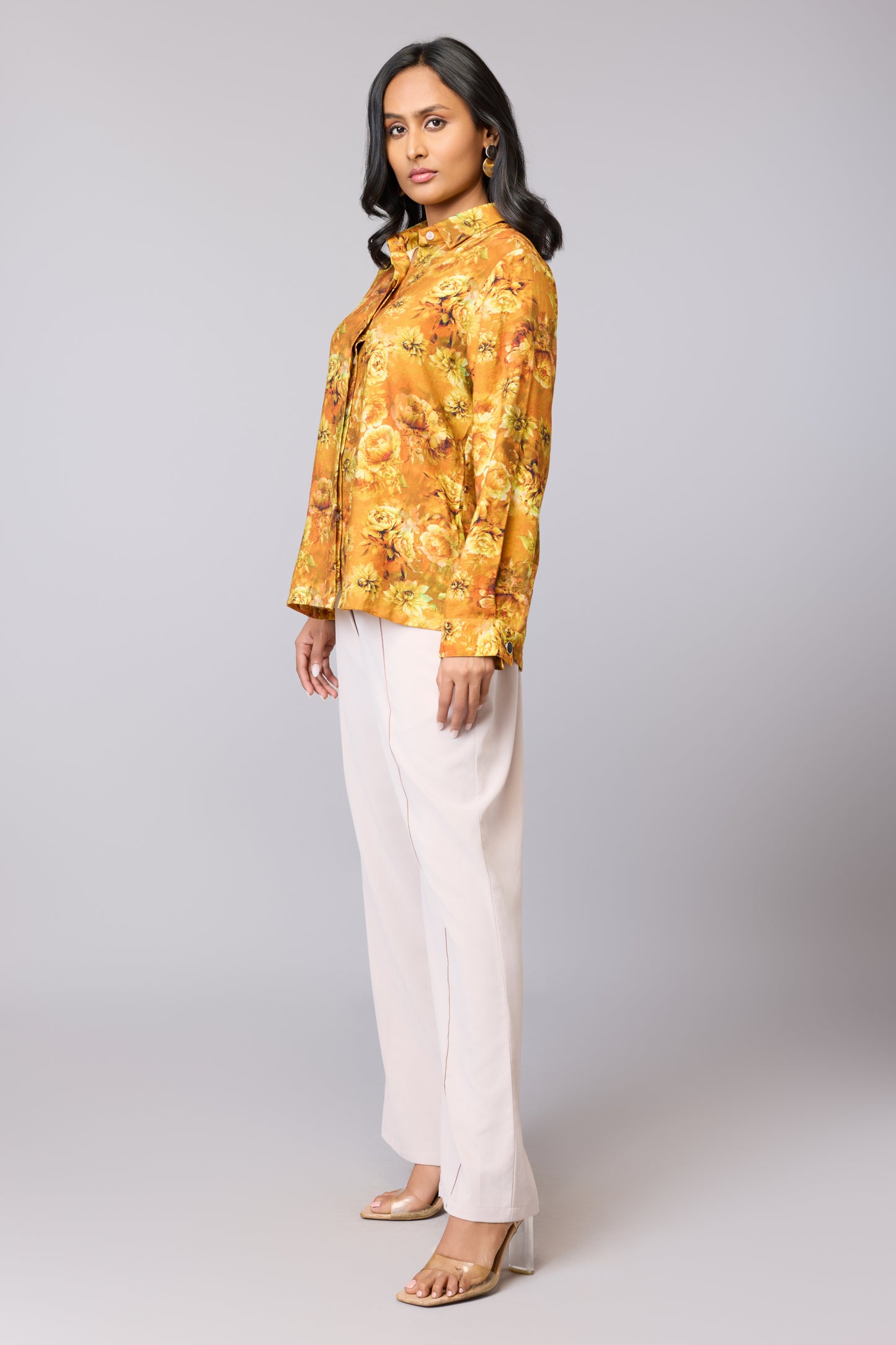 Yellow Bloom Printed Shirt