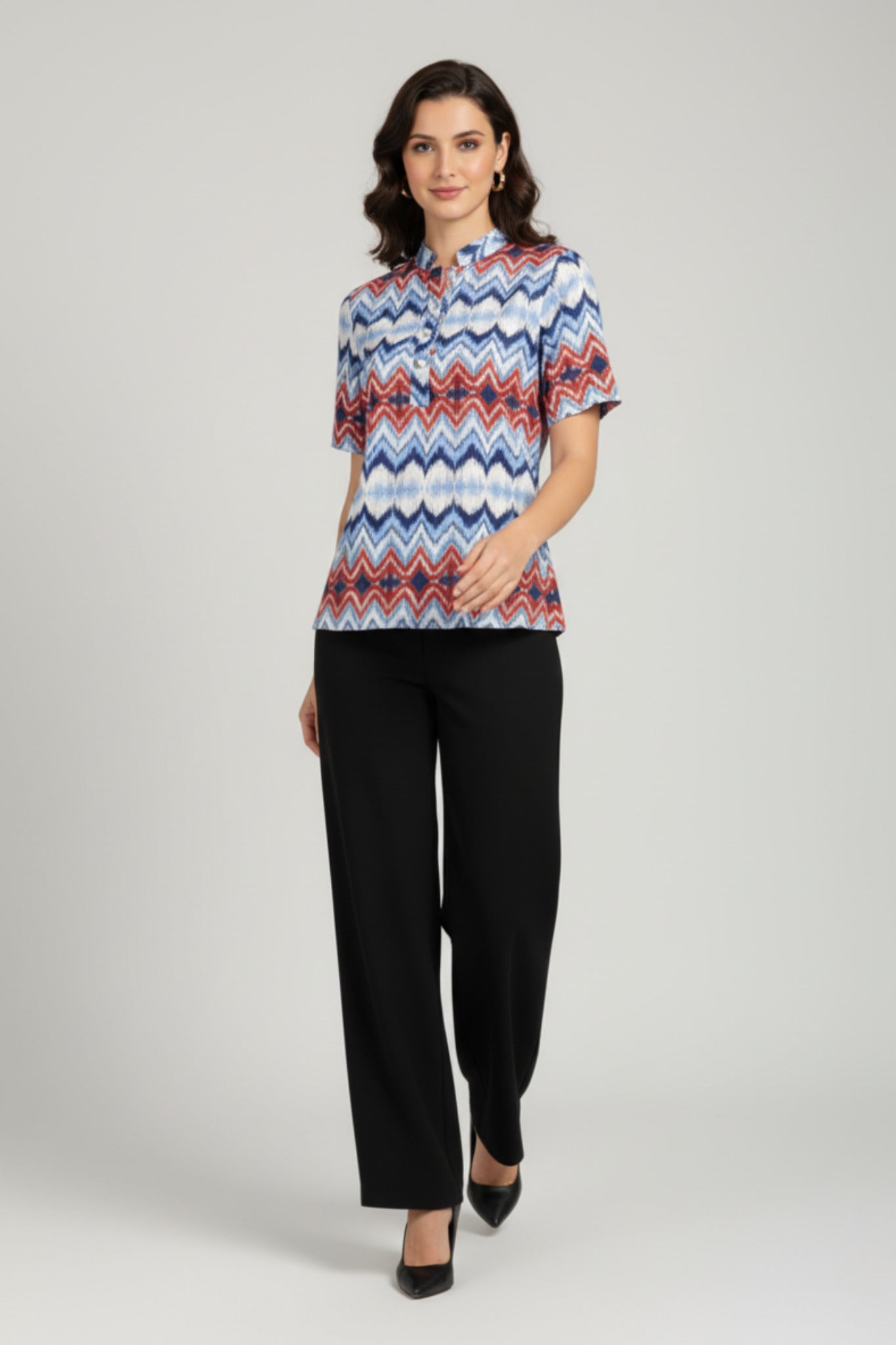 Mandarin Vibe Short Sleeve Top