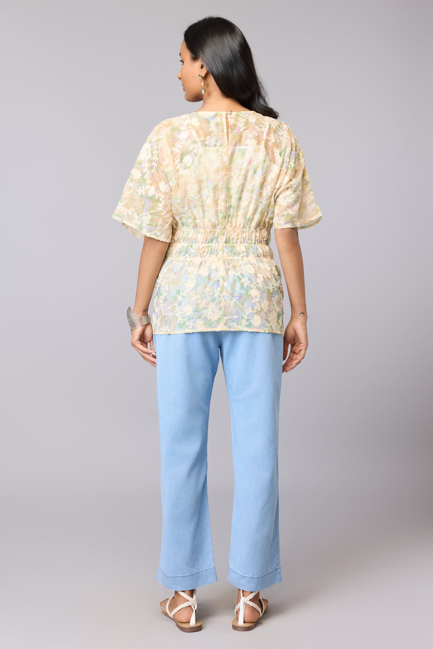 Vanilla Drape Floral Top