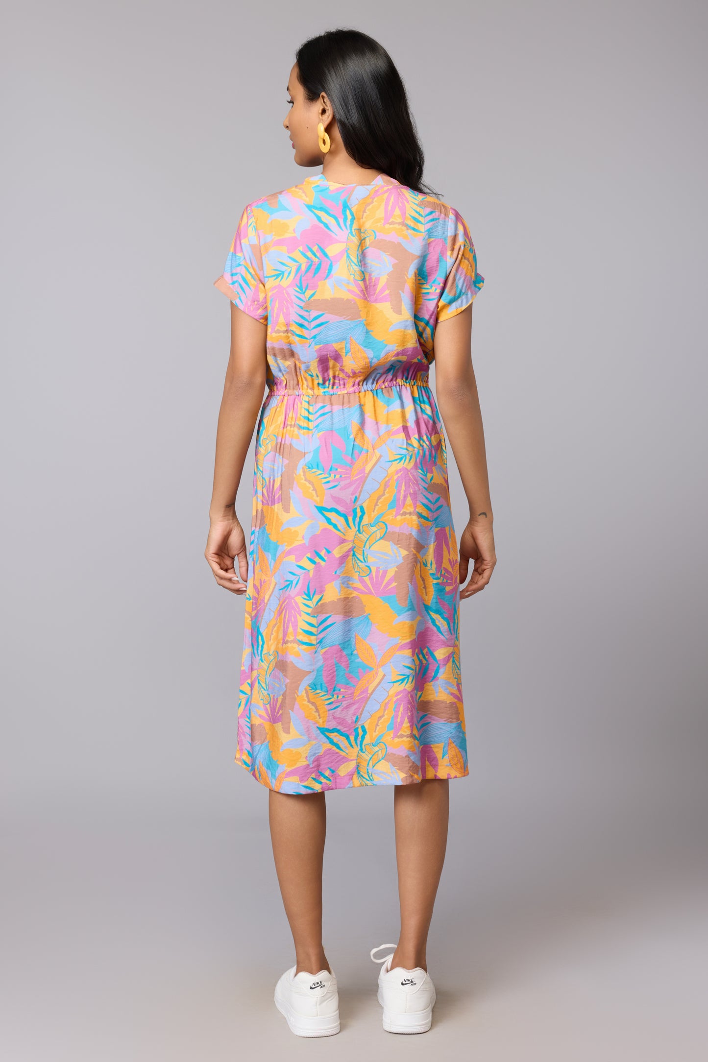 Sunset Glow V-Neck Dress