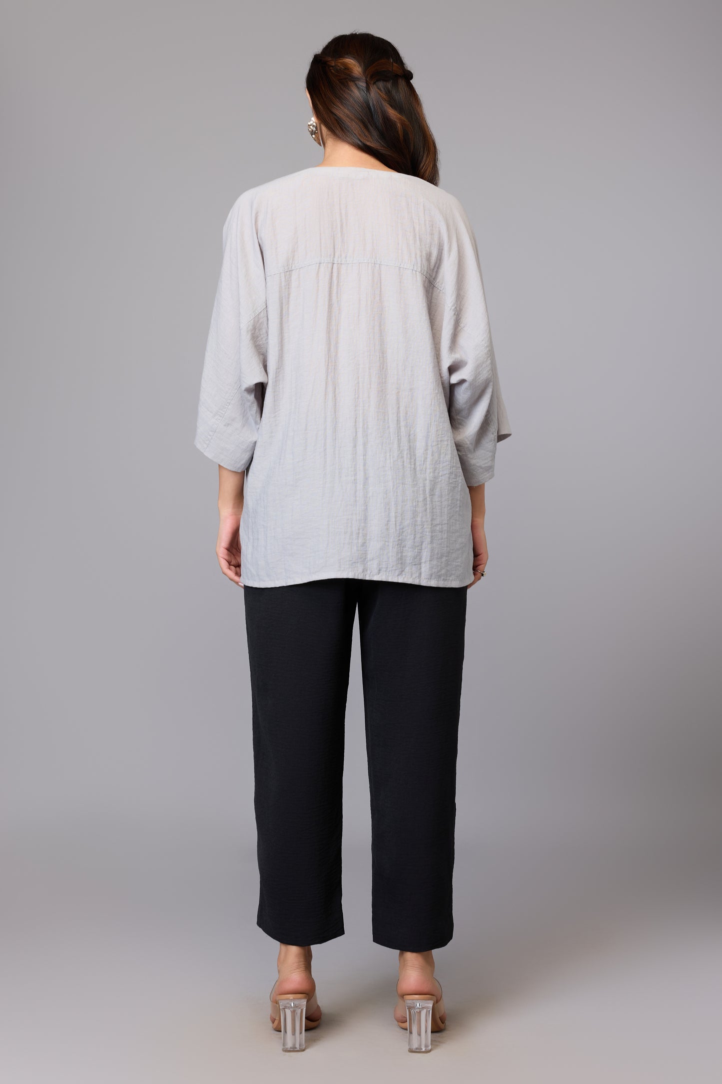 Misty Grey Buttoned Tunic