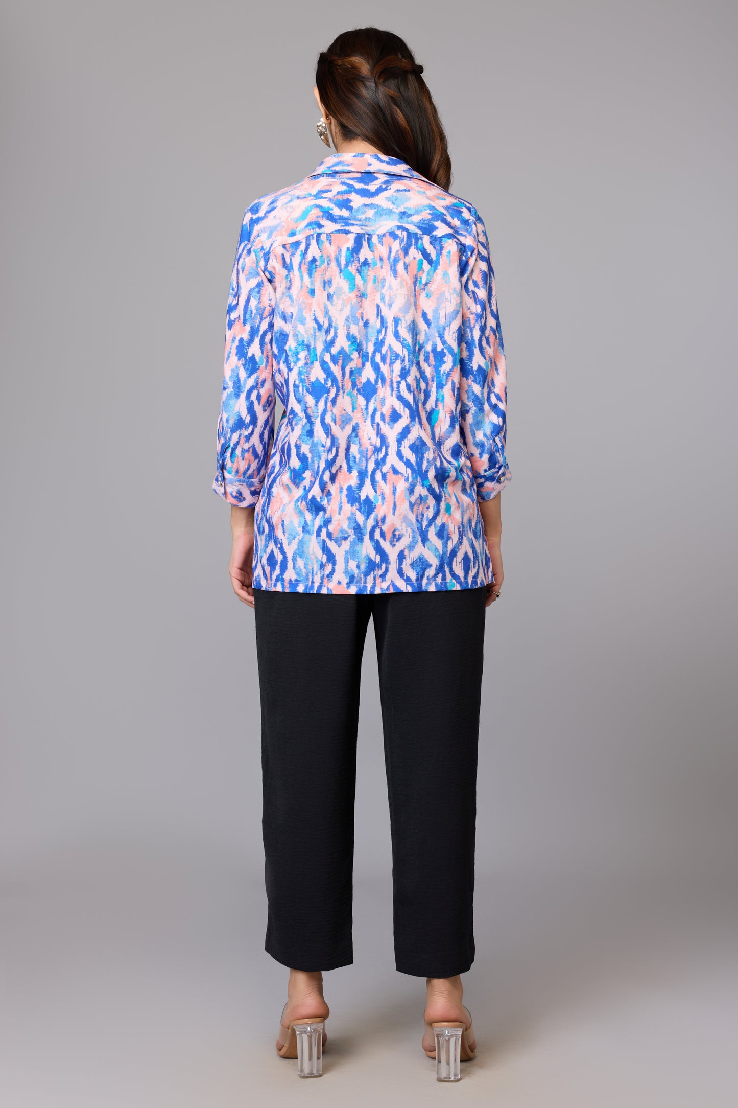 Vibrant Blue Printed Statement Shirt
