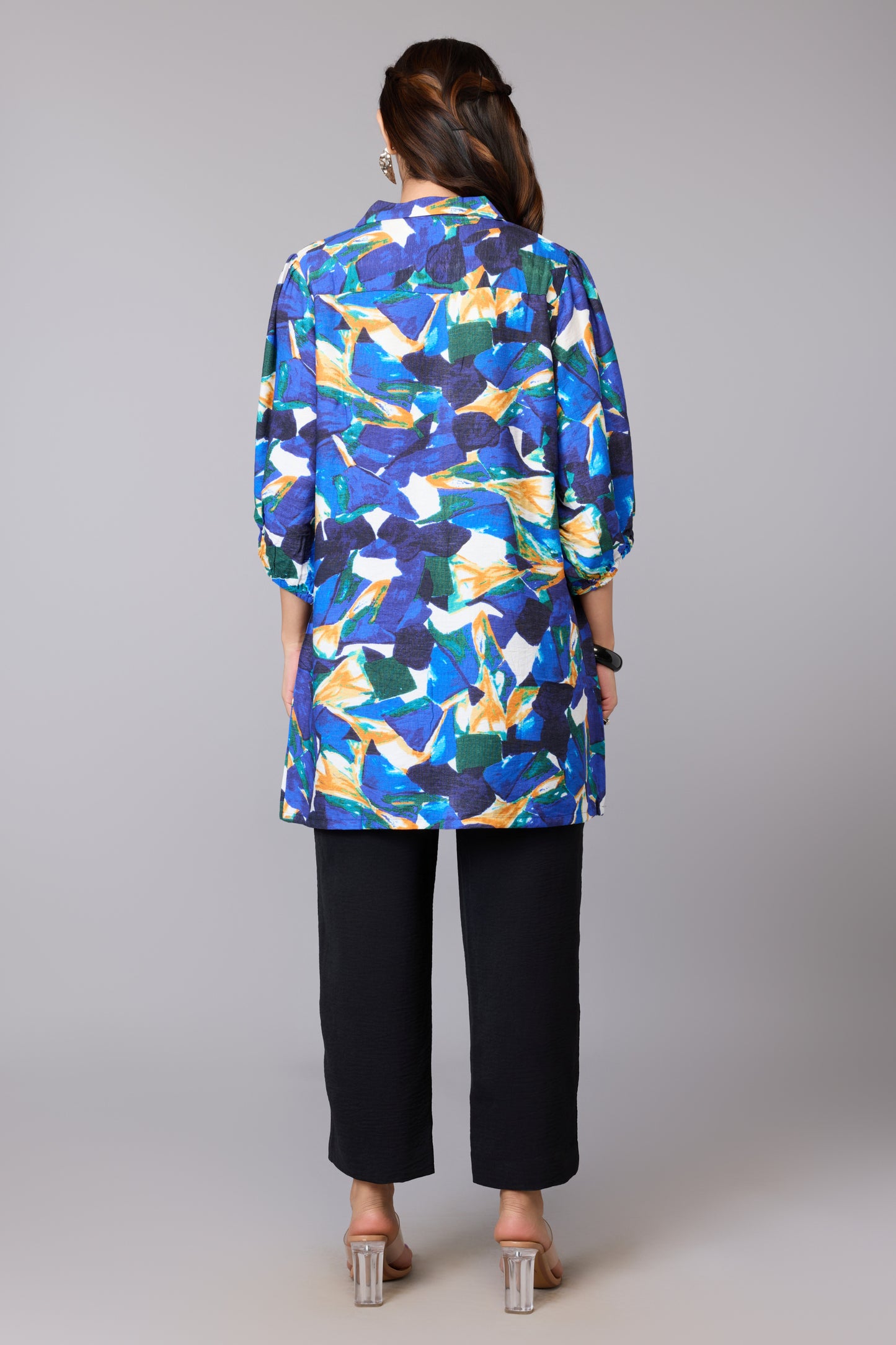 Blue Brushstroke Art Tunic