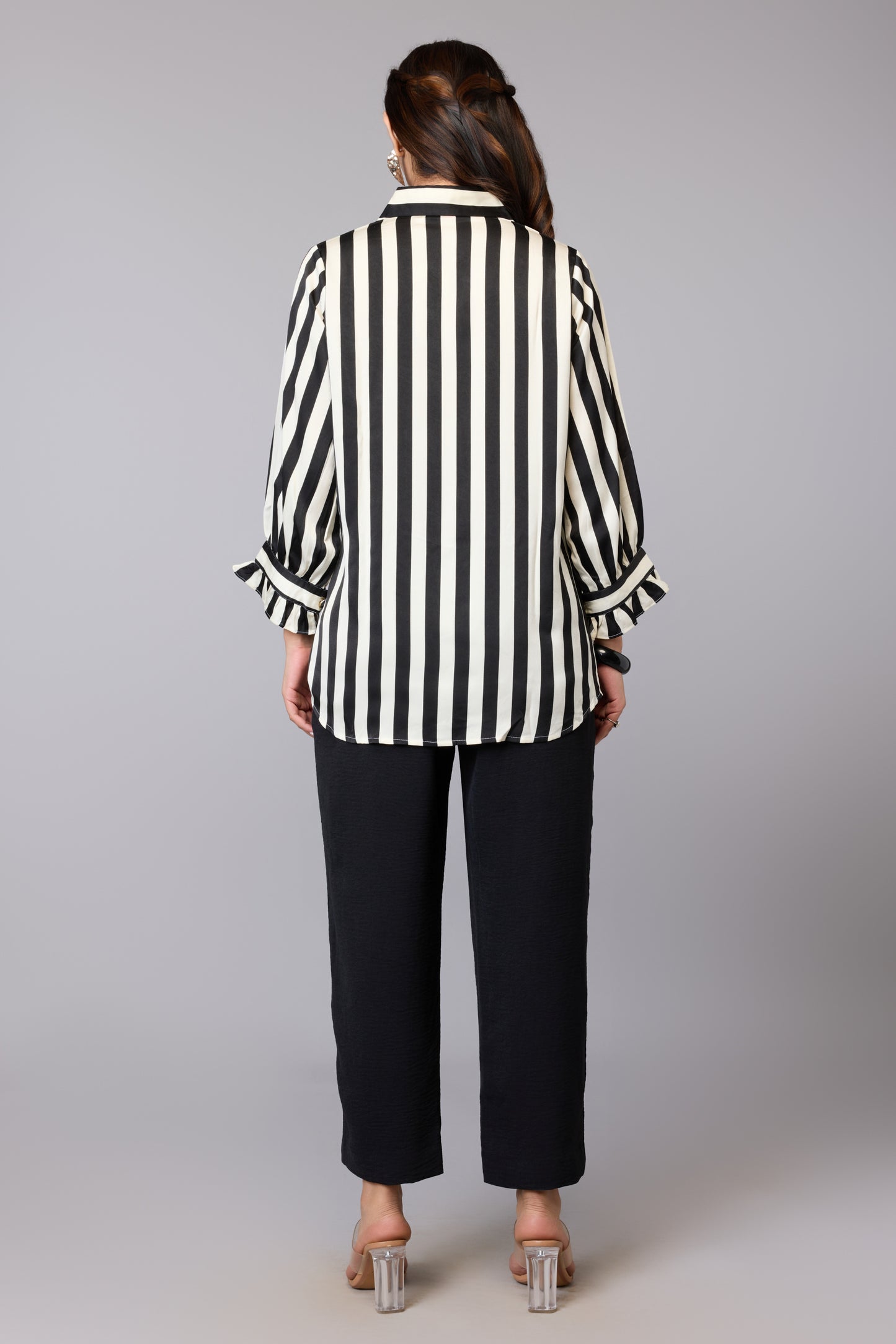 Monochrome Stripe Chic Shirt