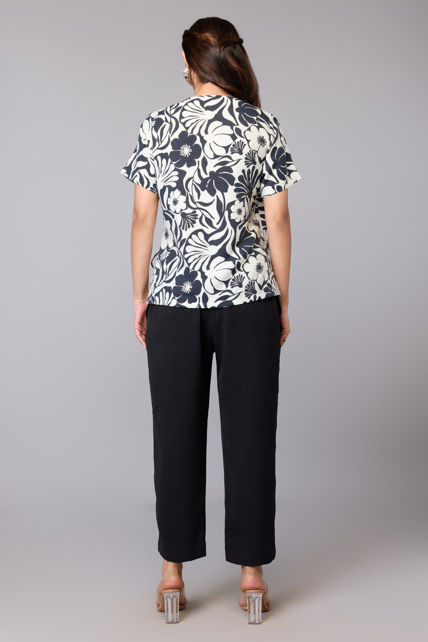 Botanic Noir Tie-Up Top