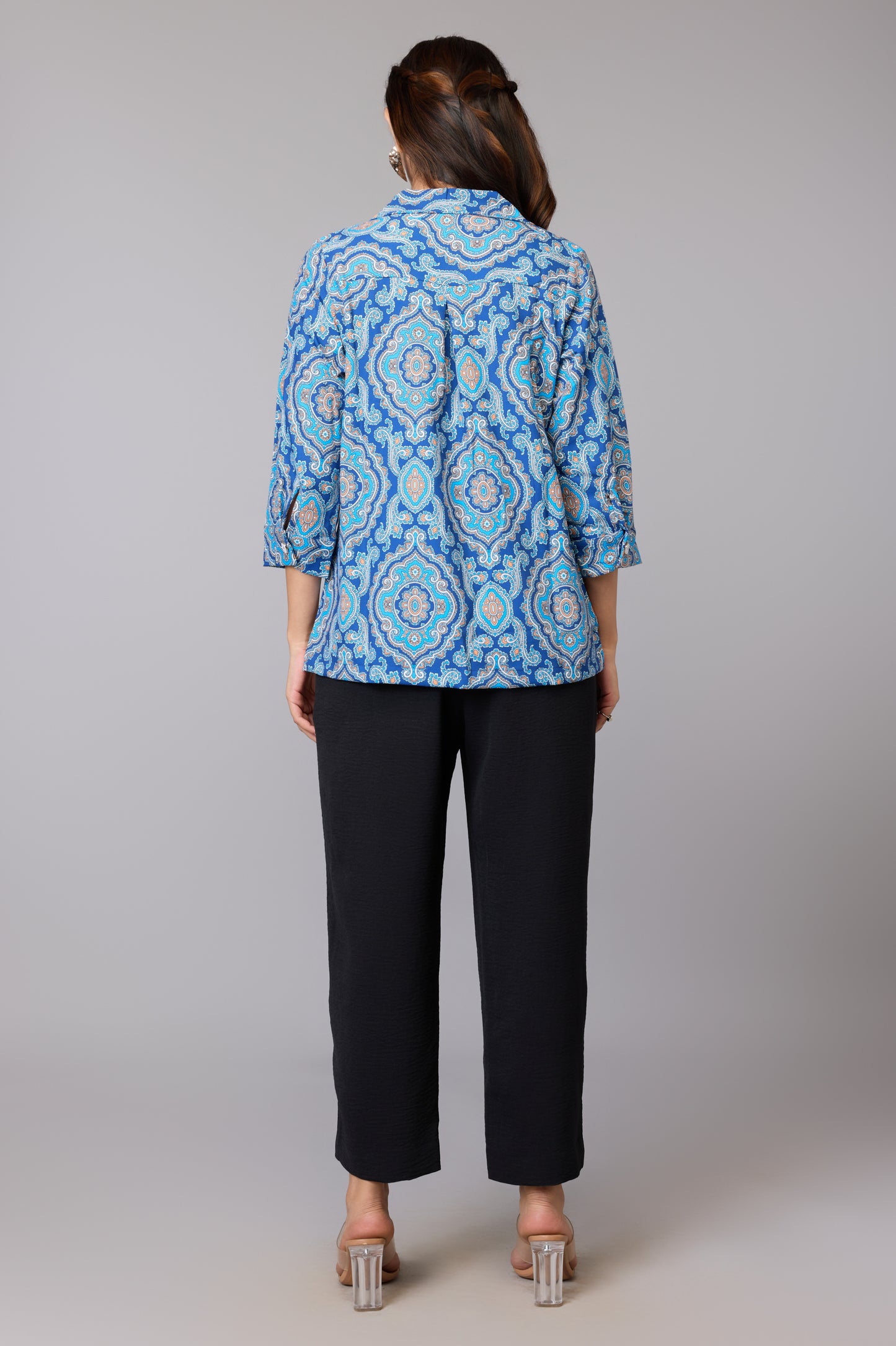 Blue Paisley Charm Top
