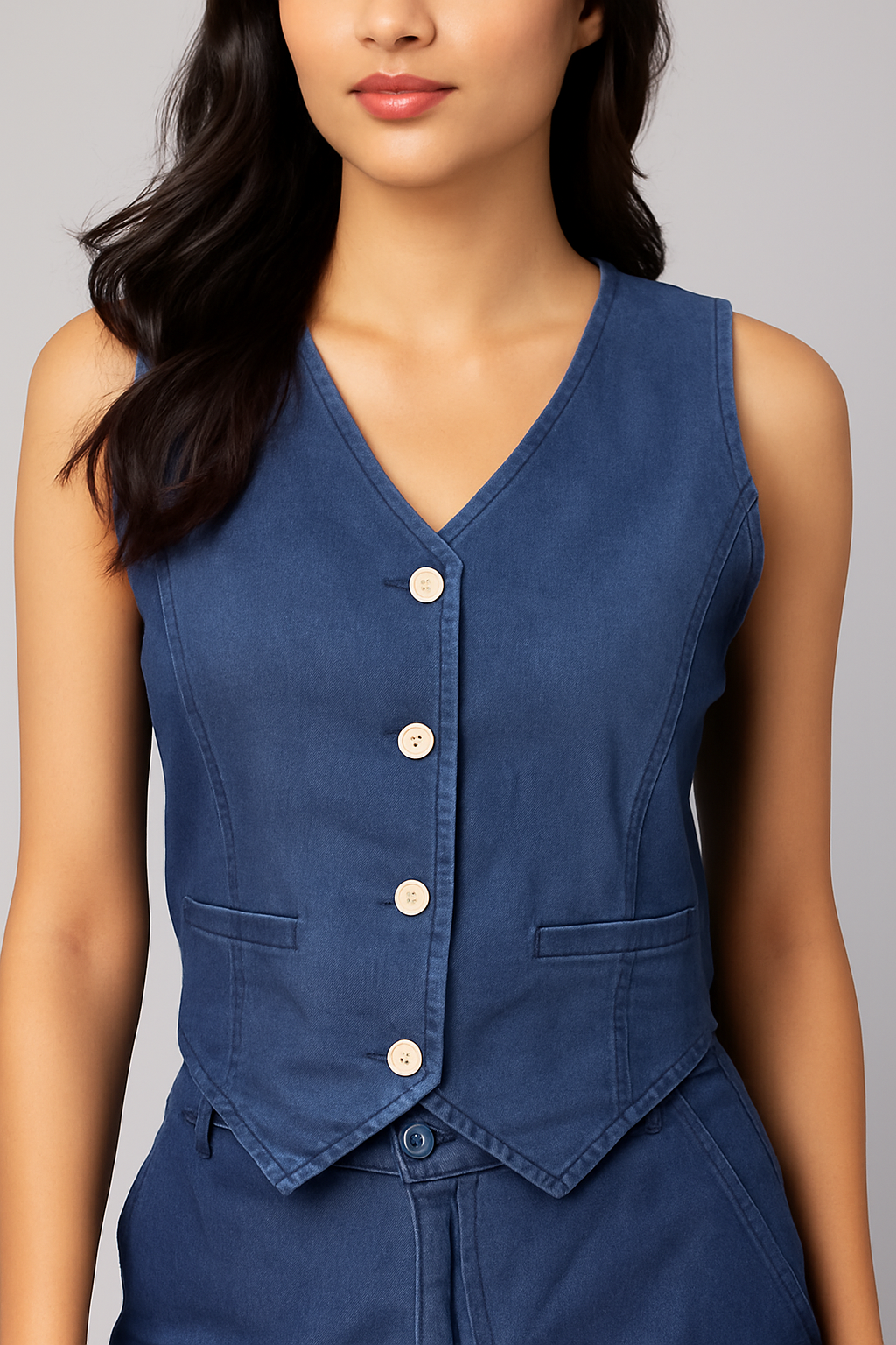 Zoya Blue Lyocell Denim Co-ord Set