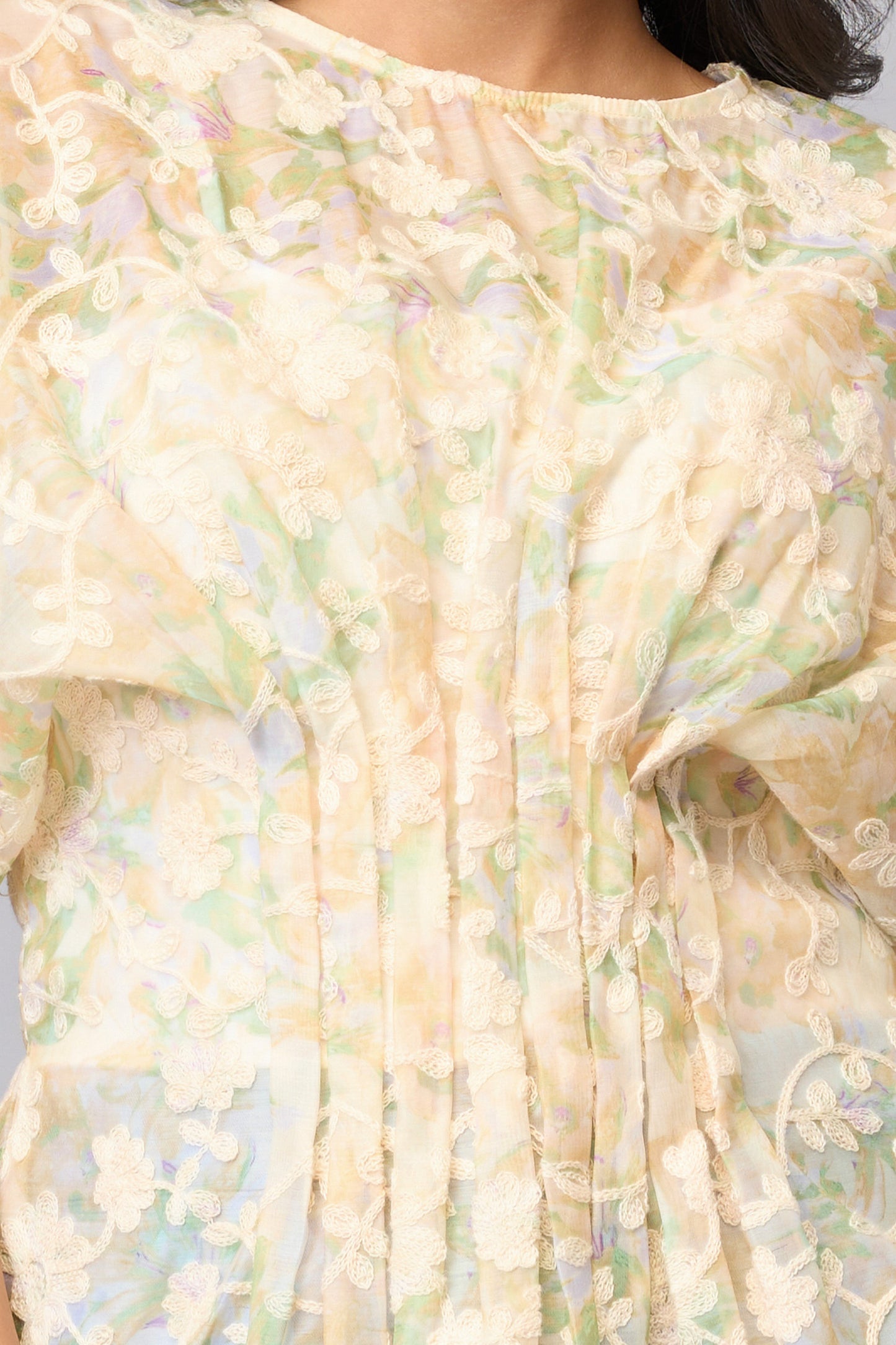 Vanilla Drape Floral Top