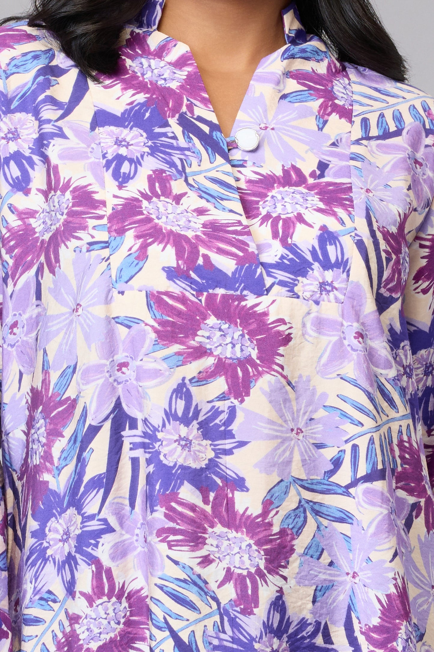 Purple Bloom Longline Top