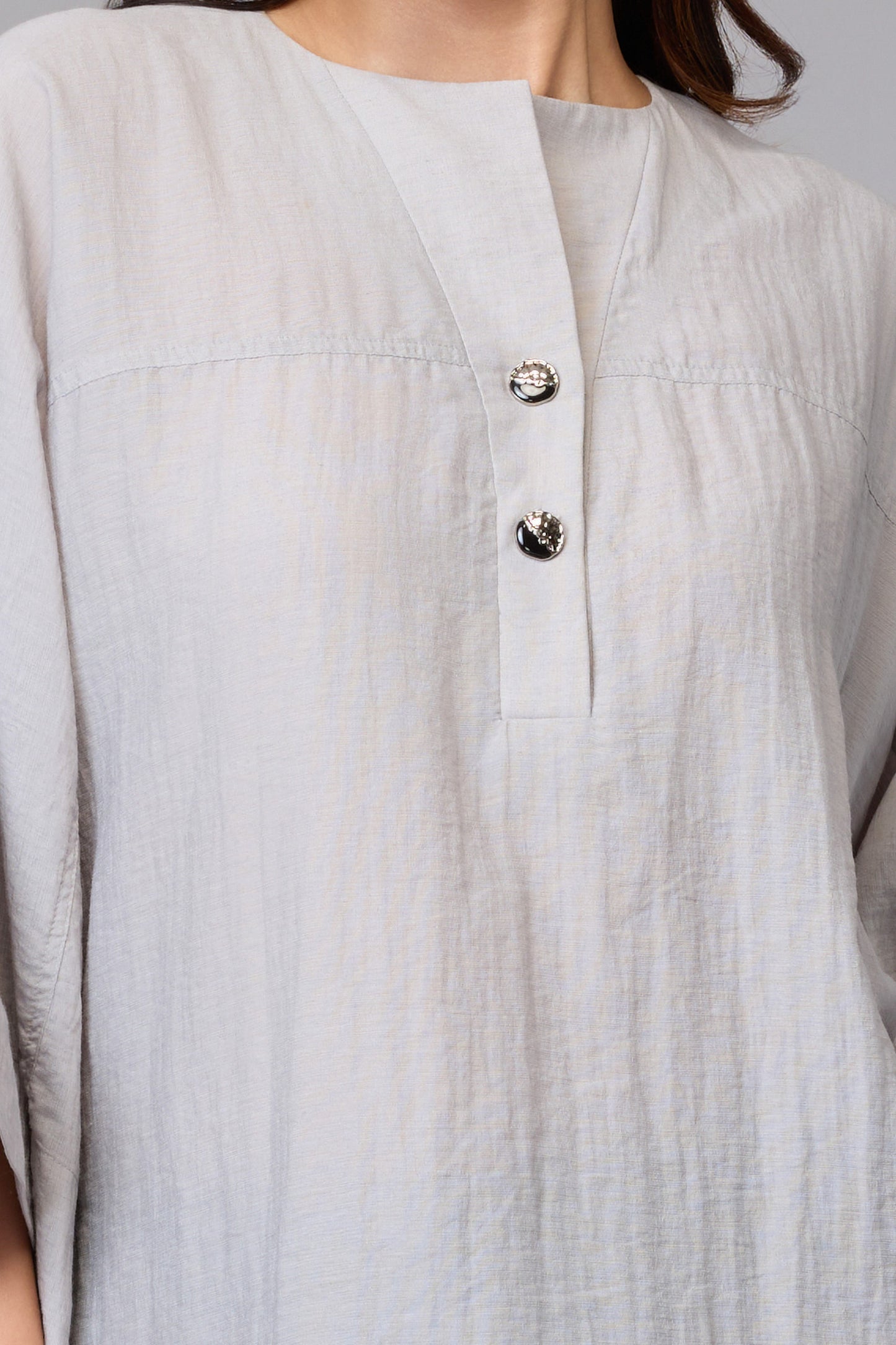 Misty Grey Buttoned Tunic