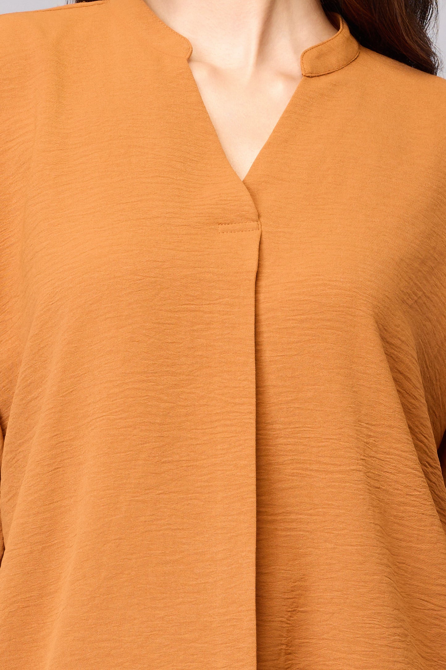 Coral Crinkled Relaxed Tunic