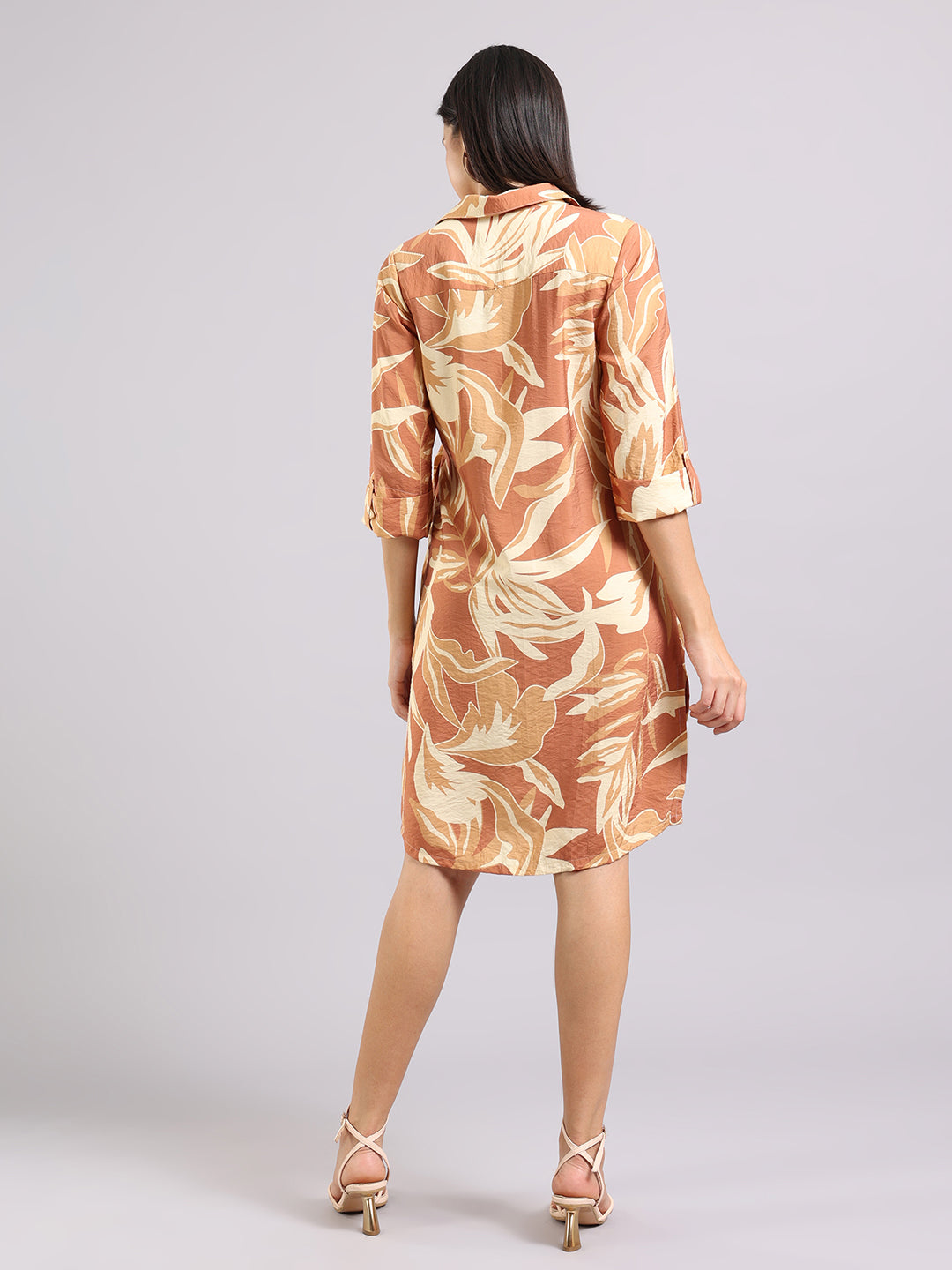Tropical Sand Long Shirt Dress