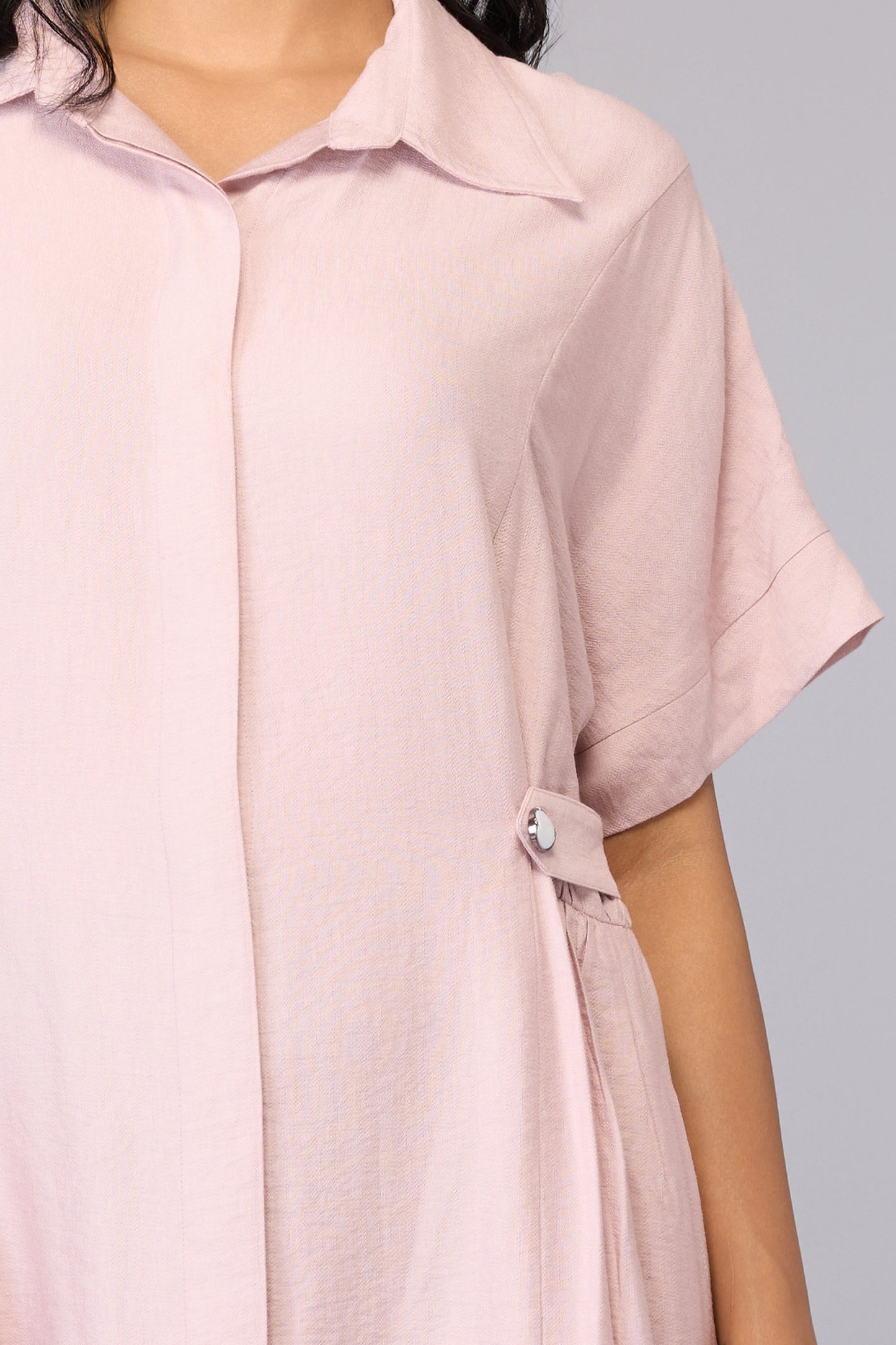 Lavender Breezy Buttoned Dress