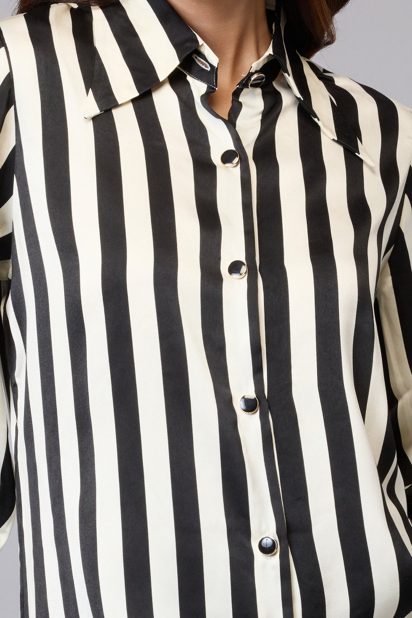 Monochrome Stripe Chic Shirt