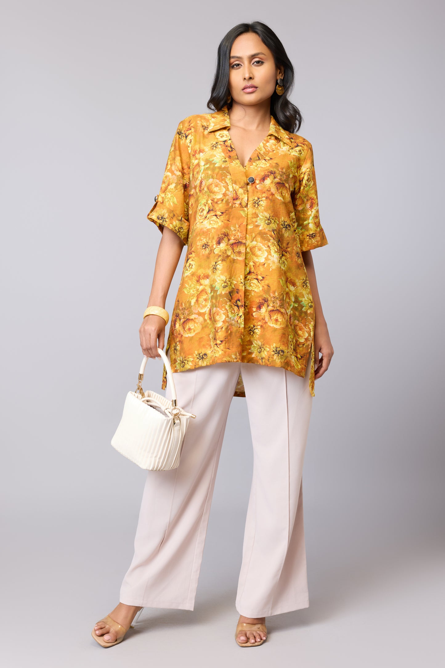 Sunlit Yellow Floral Tunic