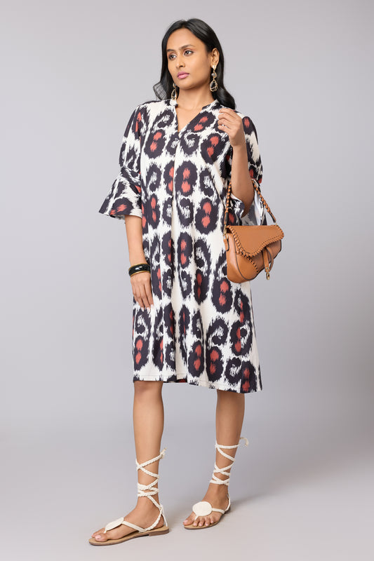Inky Ikat Elegance Dress
