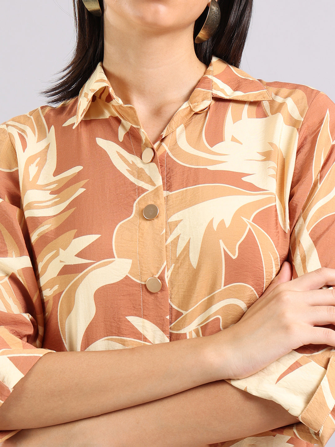 Tropical Sand Long Shirt Dress
