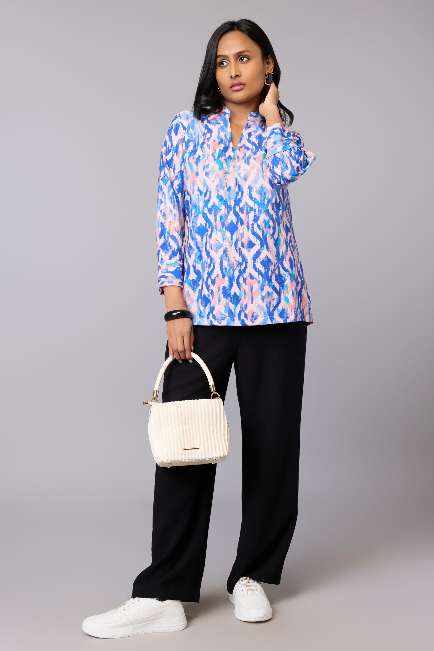 Aaliya’s Sky-Blue Printed Tunic