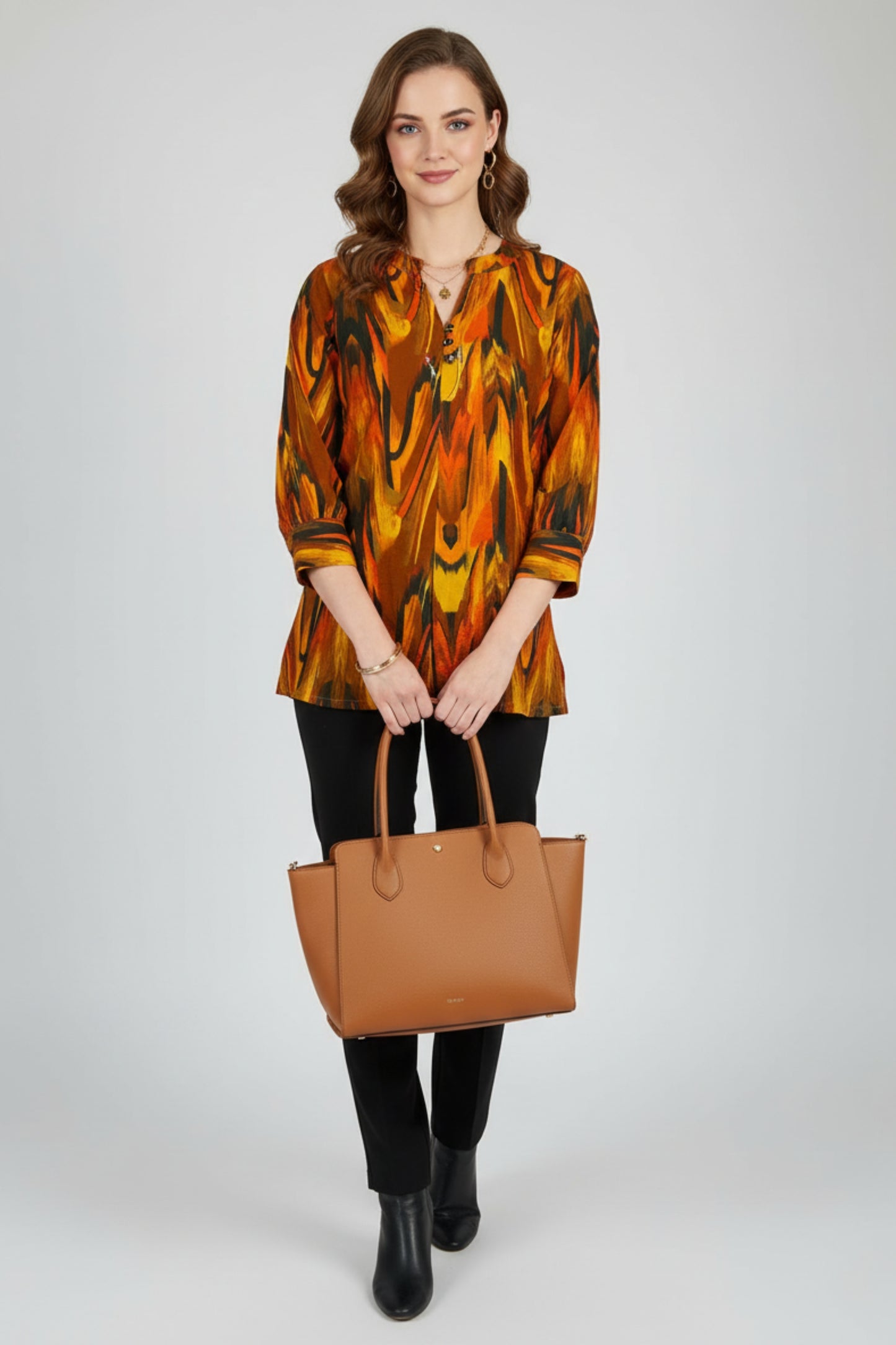 Multicolor Brushstroke Print Tunic