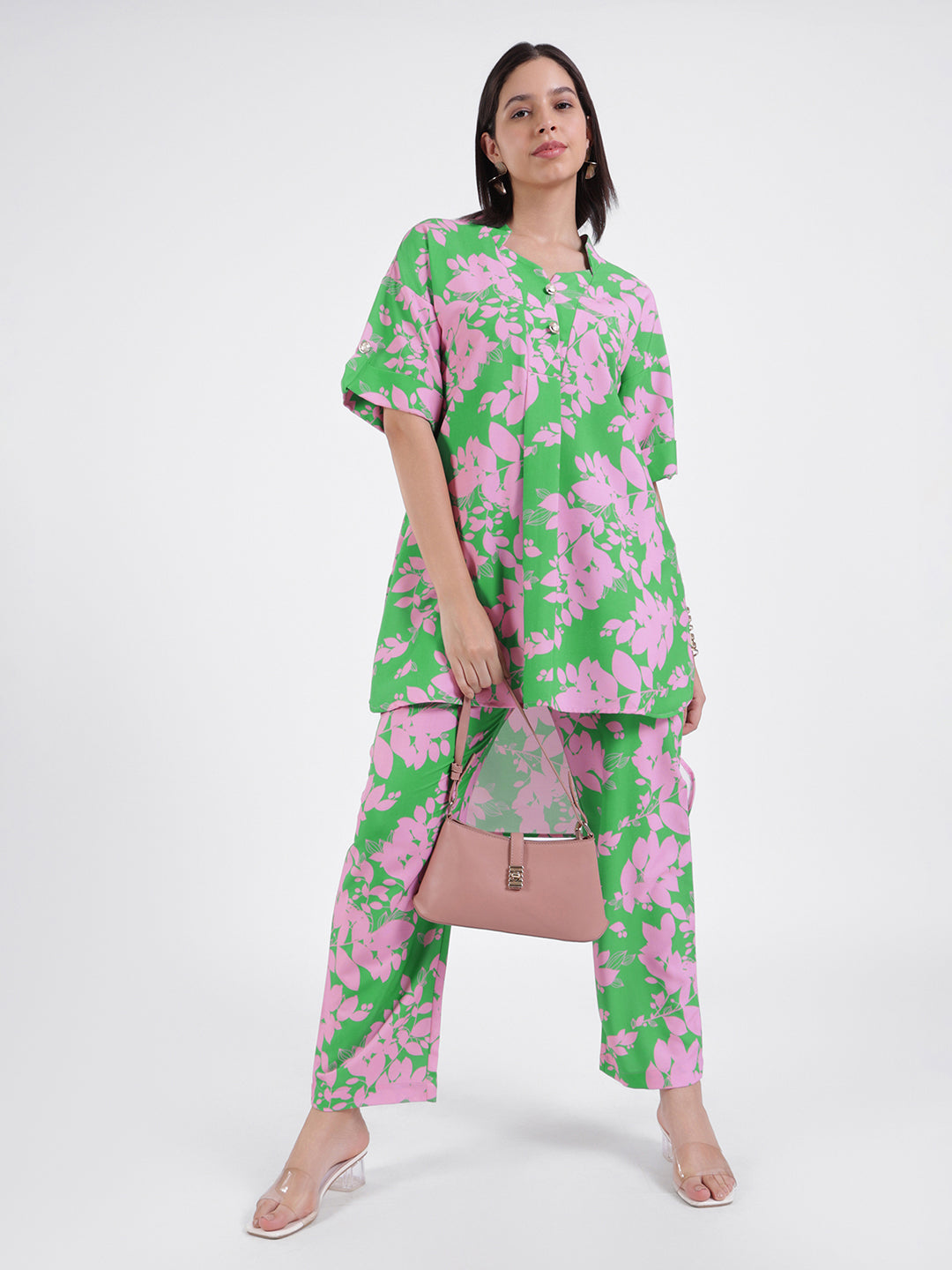 Green Floral Print Co-Ord Set