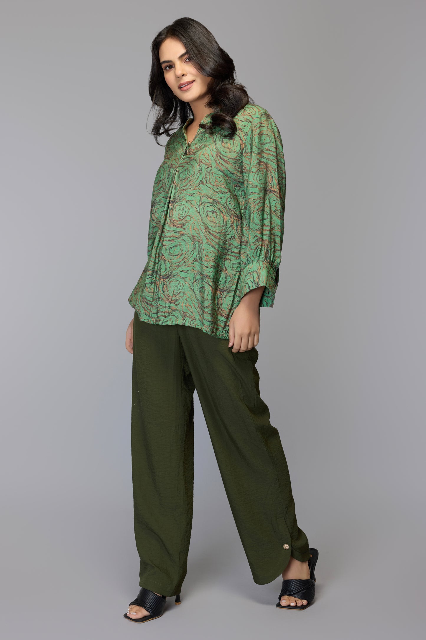 Elina Green Printed Top