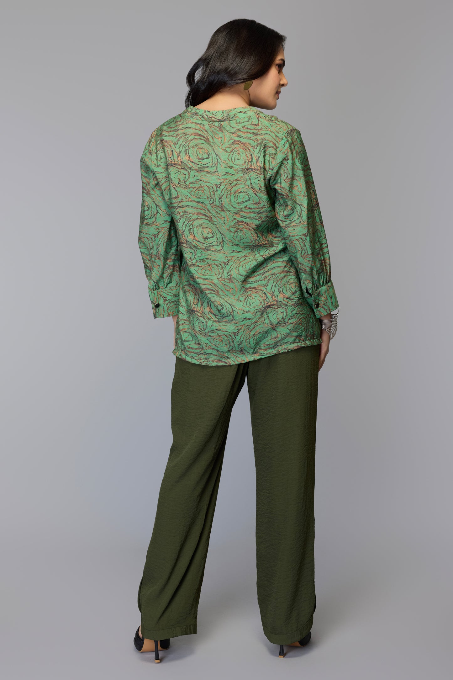 Elina Green Printed Top
