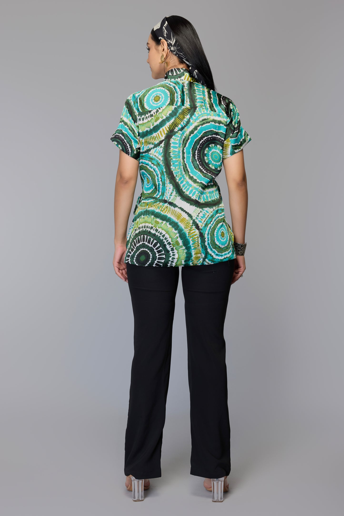 Eva Green Swirl Print Top