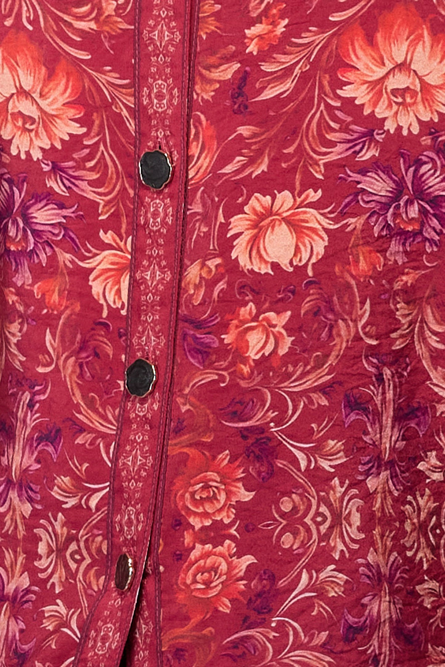 Floral Cranberry High-Low Top