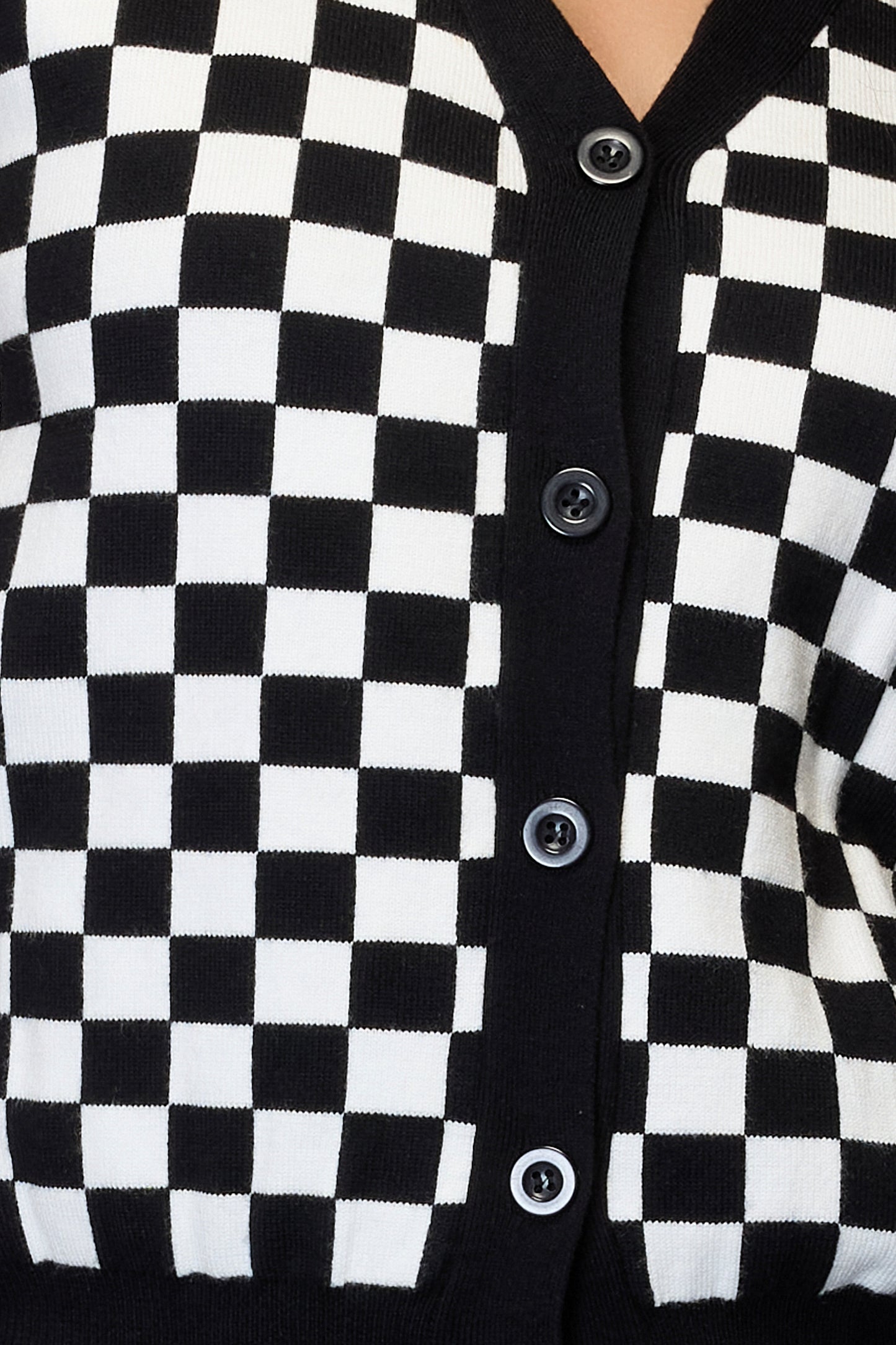 Checkmate Black & White Sleeveless Sweater Vest