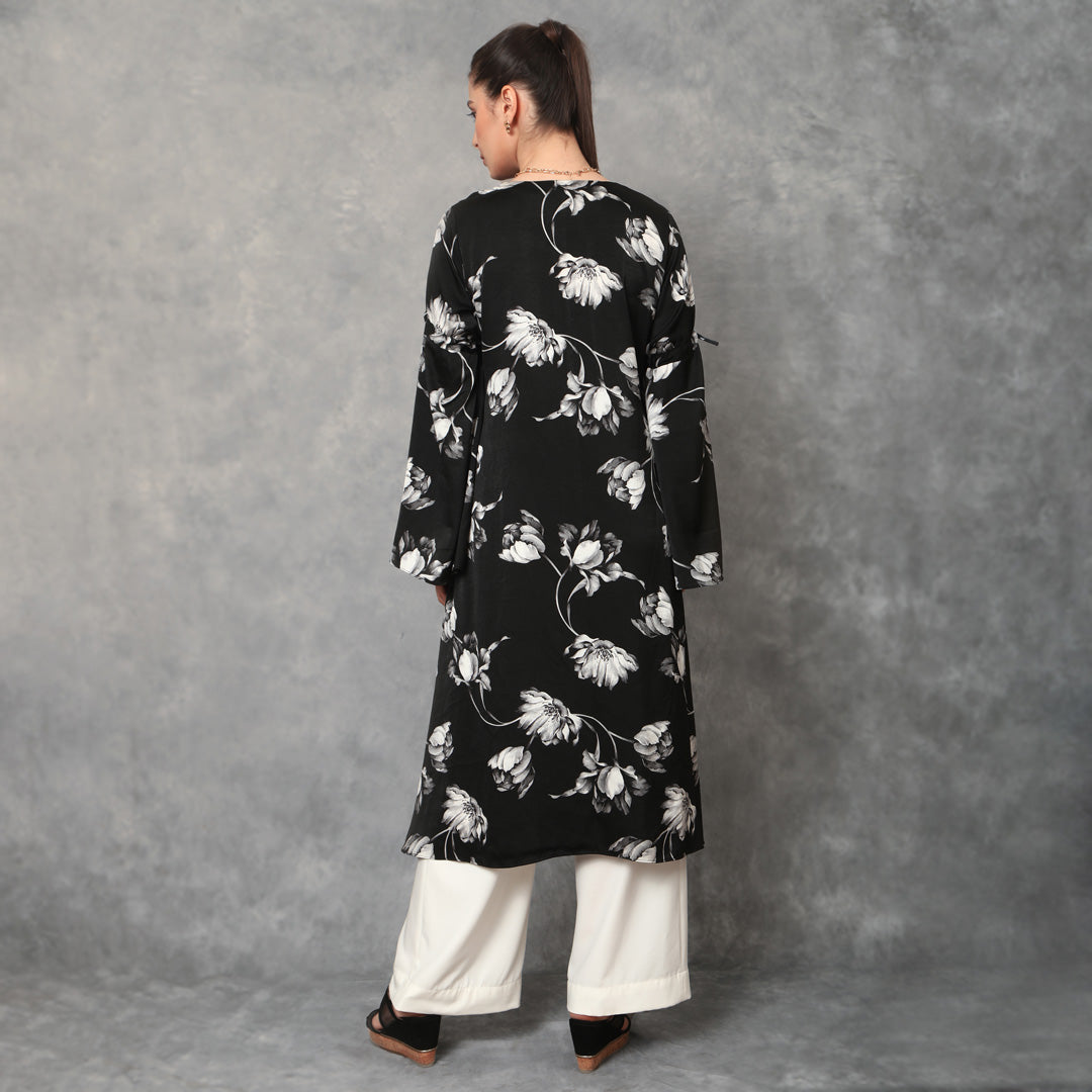 Embroidered Floral Printed Kurta