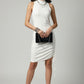 Modal White Ruched Midi Dress