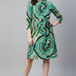 Spiral Print Tie-Waist Dress