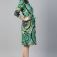 Spiral Print Tie-Waist Dress