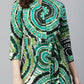 Spiral Print Tie-Waist Dress