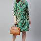 Spiral Print Tie-Waist Dress