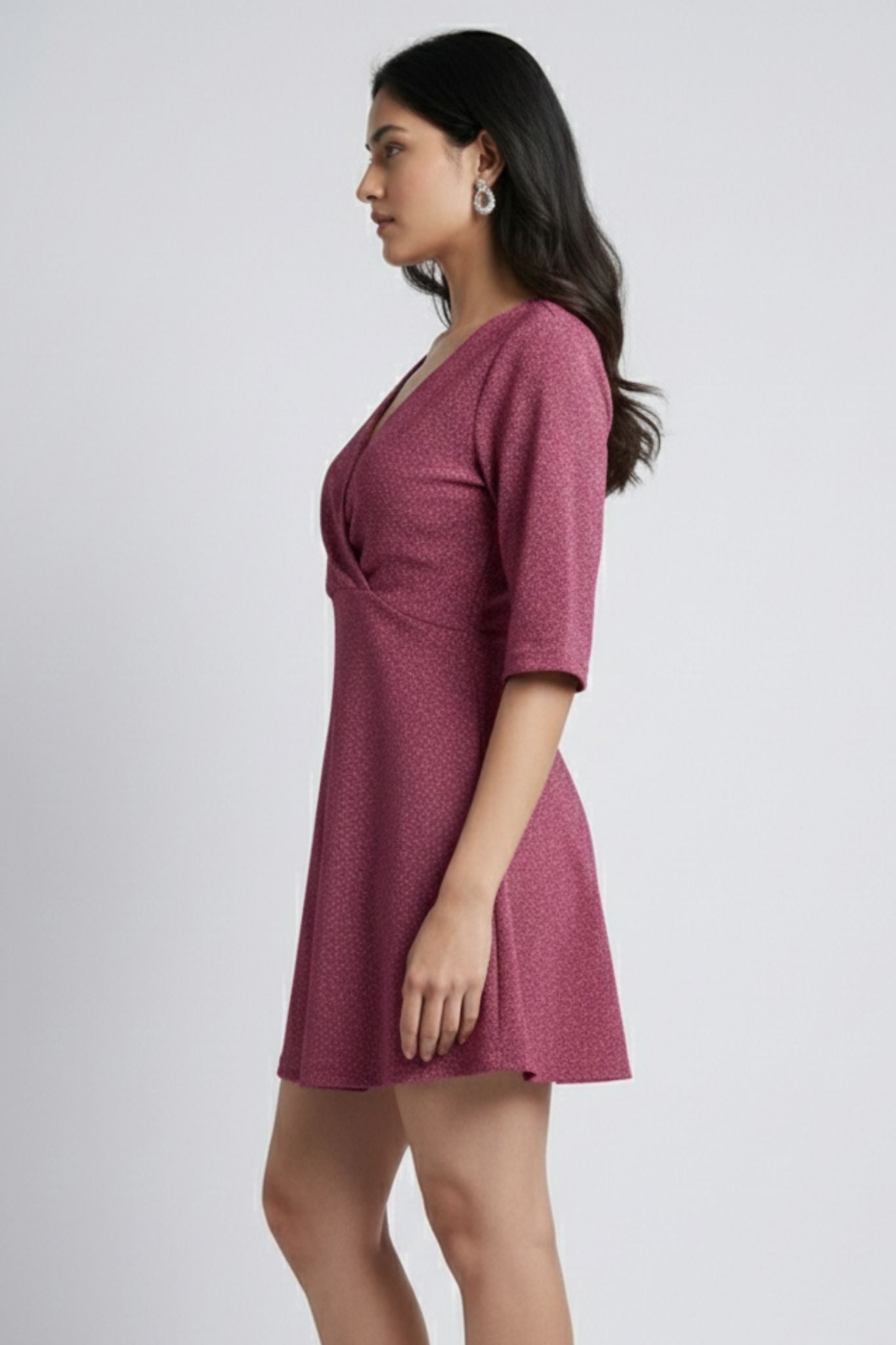Pink Lurex Shimmer Mini Dress